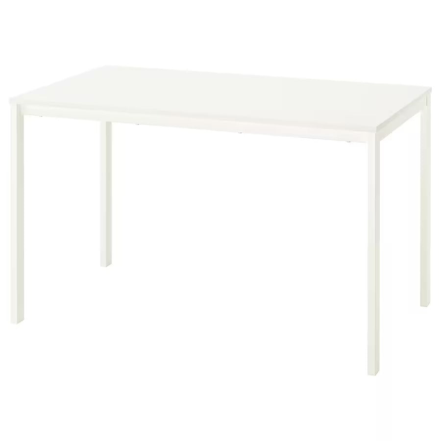 VIHALS Table, white/white, 125x74 cm