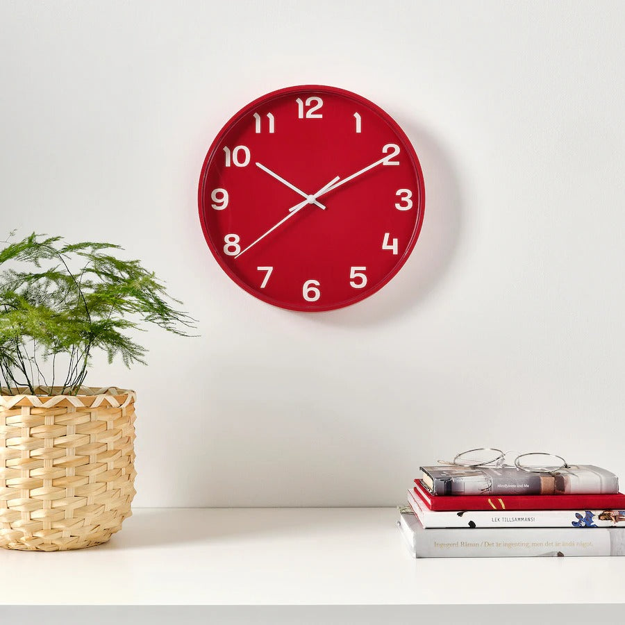 PLUTTIS Wall clock, red, 28 cm(cycle shop)