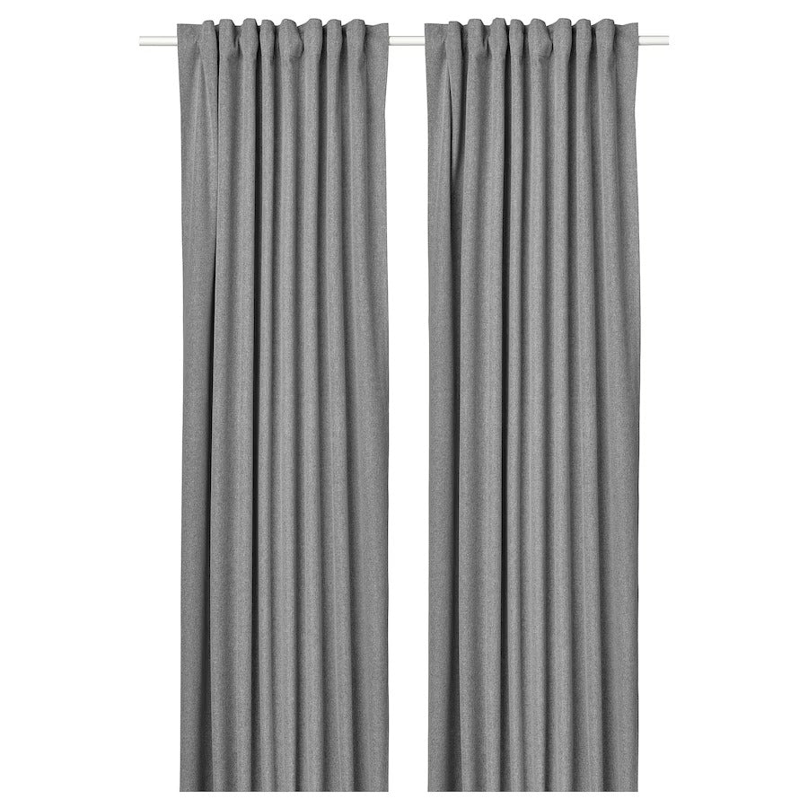 ROSENMANDEL Room darkening curtains, 1 pair, yellow-beige, 135x250 cm