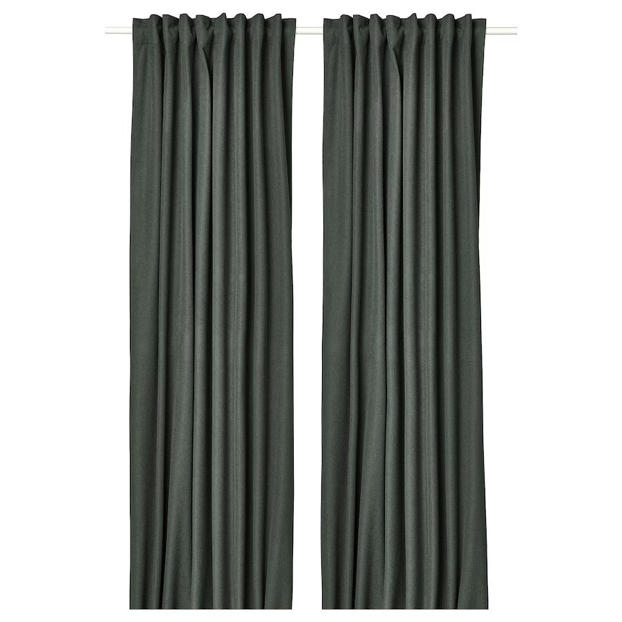 ROSENMANDEL Room darkening curtains, 1 pair, yellow-beige, 135x250 cm