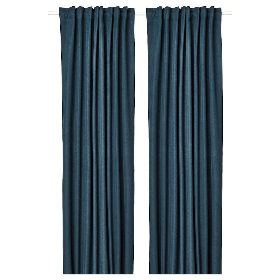 ROSENMANDEL Room darkening curtains, 1 pair, yellow-beige, 135x250 cm