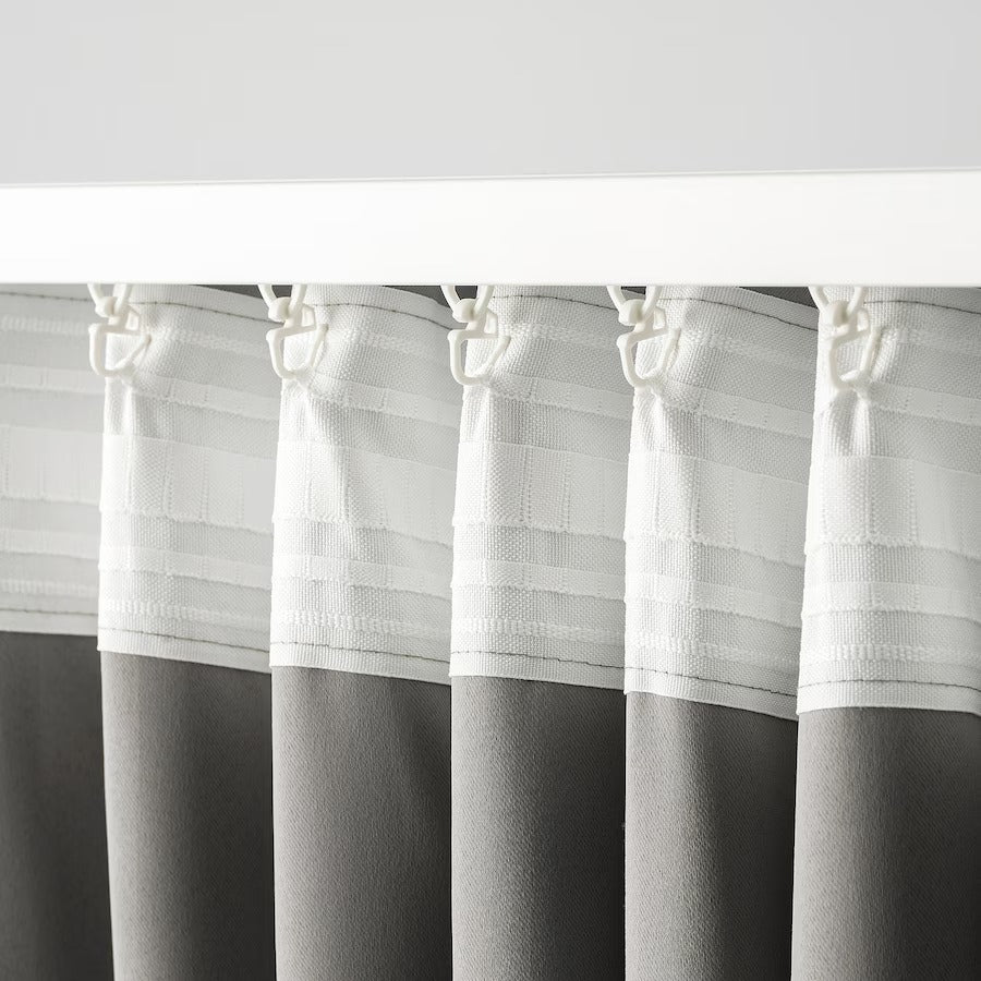 PRAKTTIDLÖSA Room darkening curtains, 1 pair, green, 145x250 cm