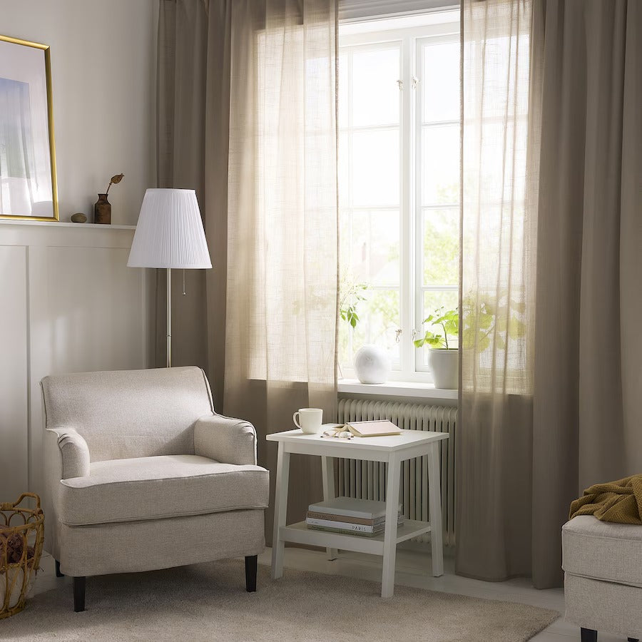 SILVERLÖNN Sheer curtains, 1 pair, white, 145x250 cm