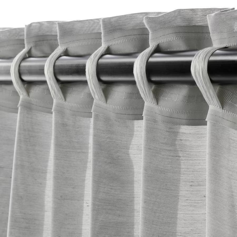HILJA Curtains, 1 pair, white, 145x250 cm