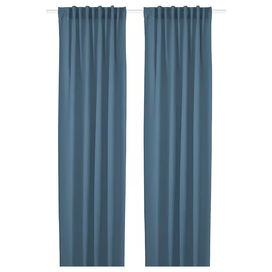 HILJA Curtains, 1 pair, white, 145x250 cm