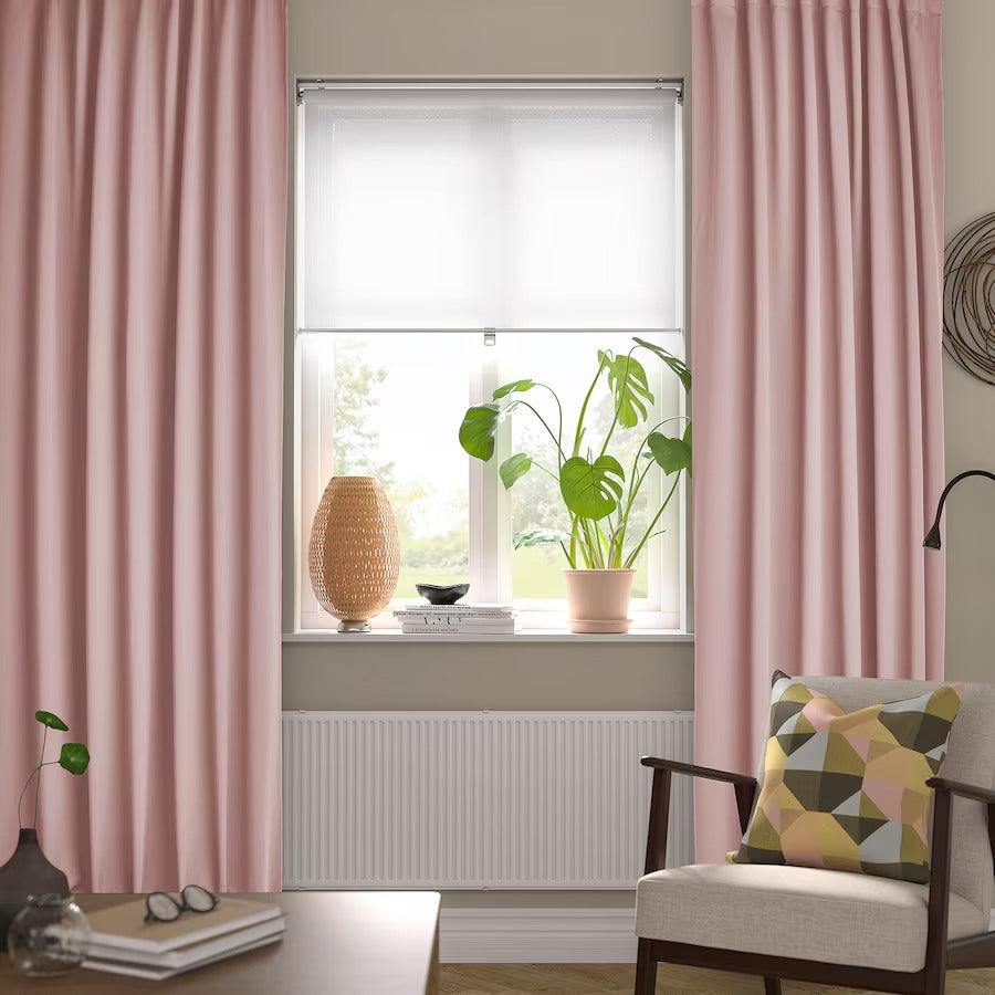 SANELA Curtains, 1 pair, light beige, 140x250 cm