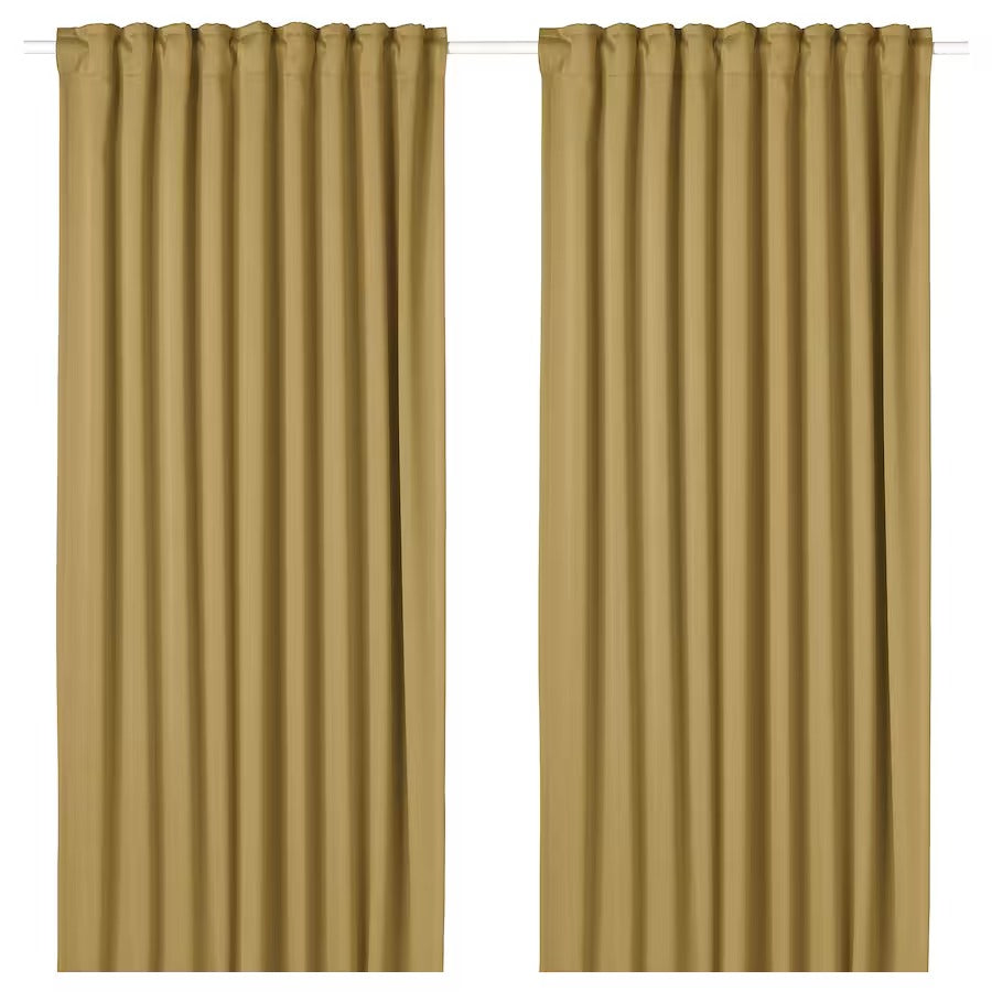 MAJGULL Room darkening curtains, 1 pair, light grey, 145x250 cm