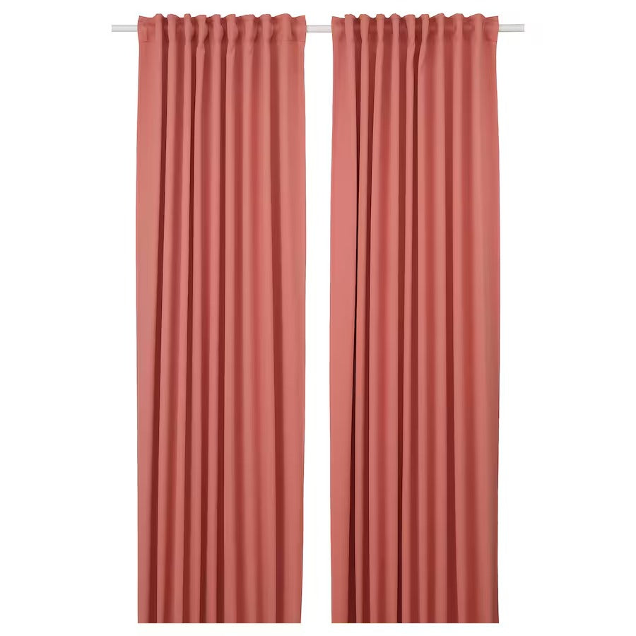 MAJGULL Room darkening curtains, 1 pair, light grey, 145x250 cm