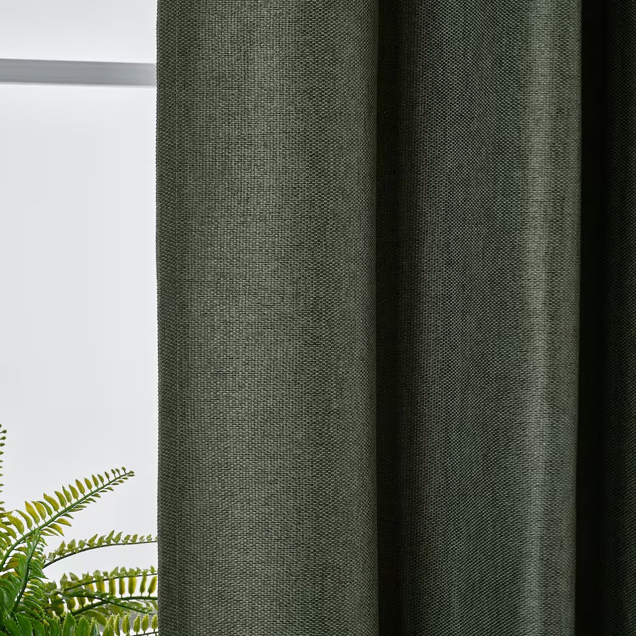 ANNAKAJSA Room darkening curtains, 1 pair, anthracite, 145x250 cm