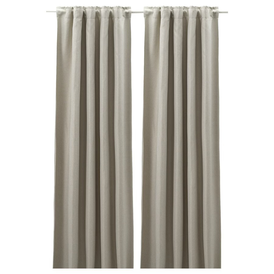 ANNAKAJSA Room darkening curtains, 1 pair, anthracite, 145x250 cm