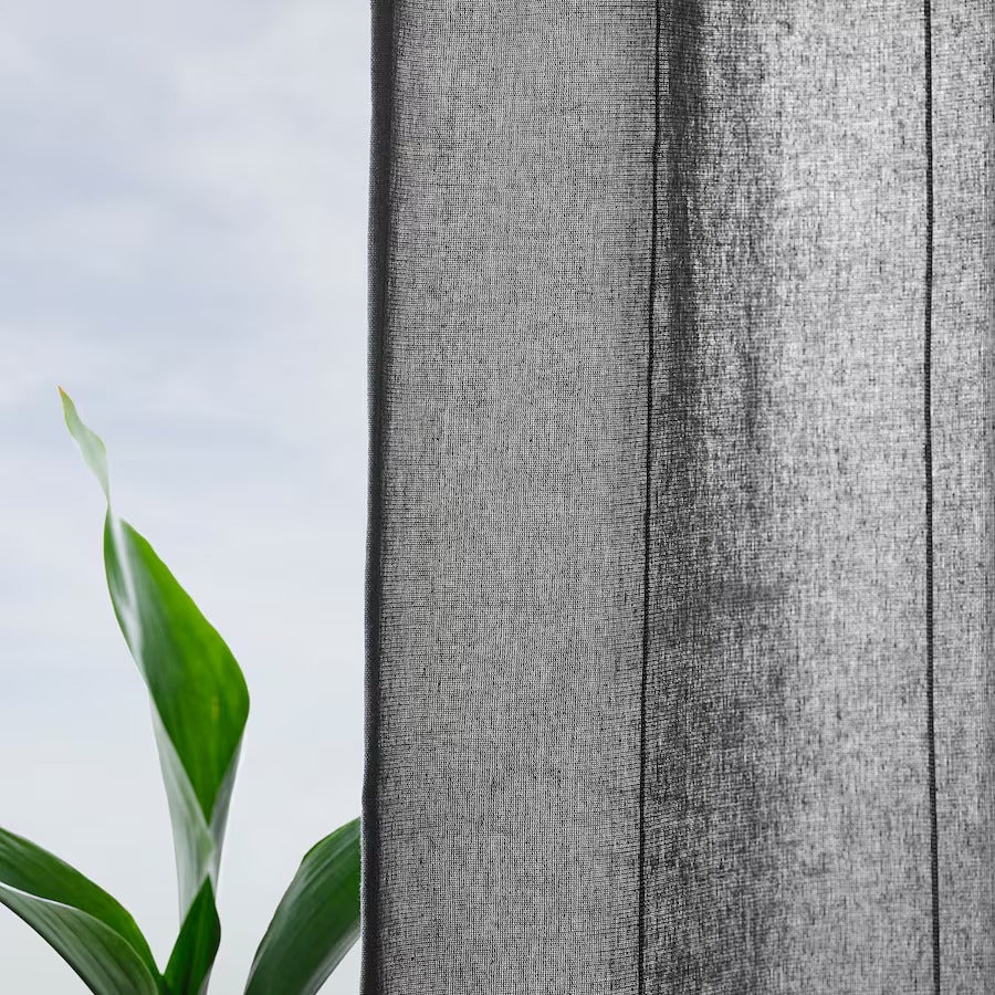 LENDA Curtains with tie-backs, 1 pair, brown-red, 140x250 cm