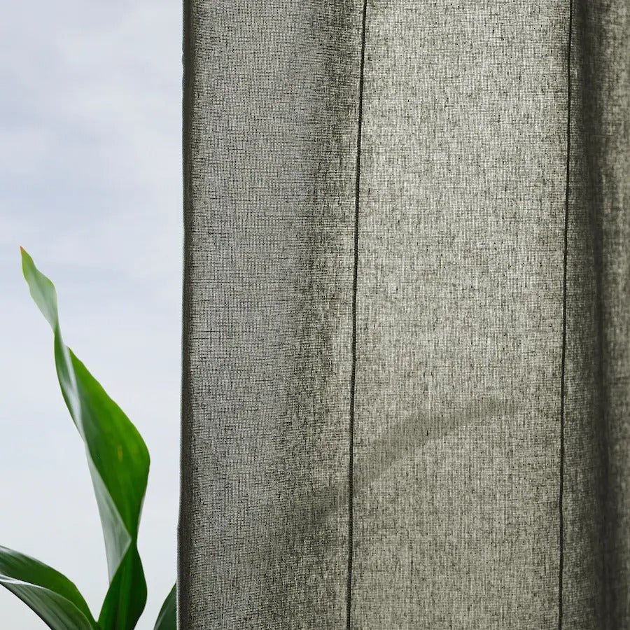 LENDA Curtains with tie-backs, 1 pair, brown-red, 140x250 cm