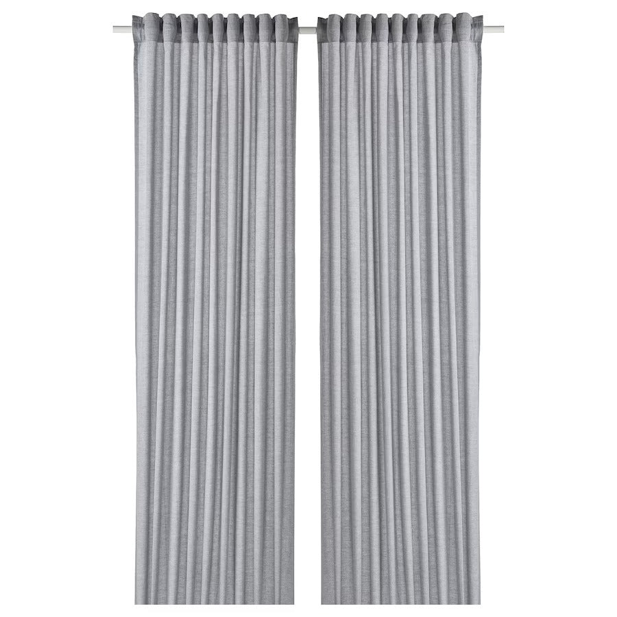 HANNALILL Curtains, 1 pair, light brown, 145x250 cm