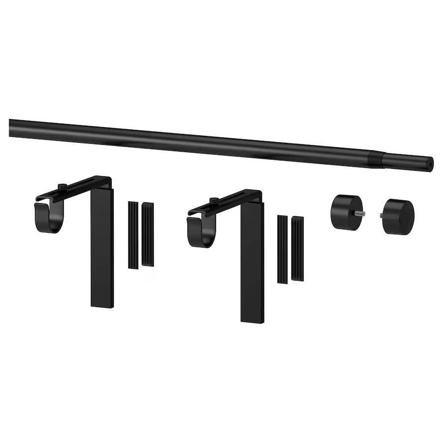 RÄCKA Curtain rod combination, white, 120-210 cm