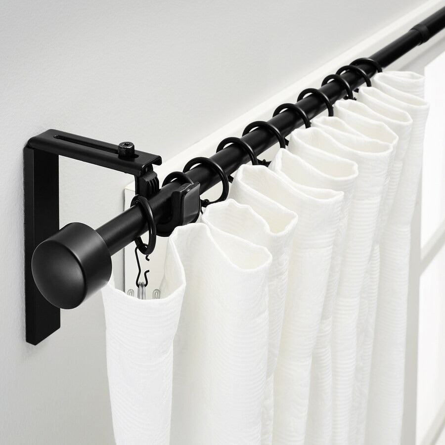 RÄCKA Curtain rod combination, white, 120-210 cm