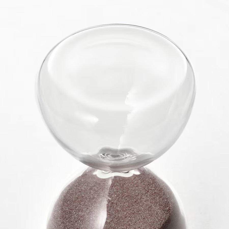 EFTERTÄNKA Decorative hourglass, clear glass/sand, 15 cm