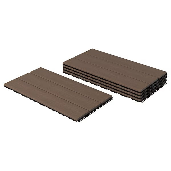 UTLÄNGAN Floor decking, outdoor, grey stained, 0.90 m²