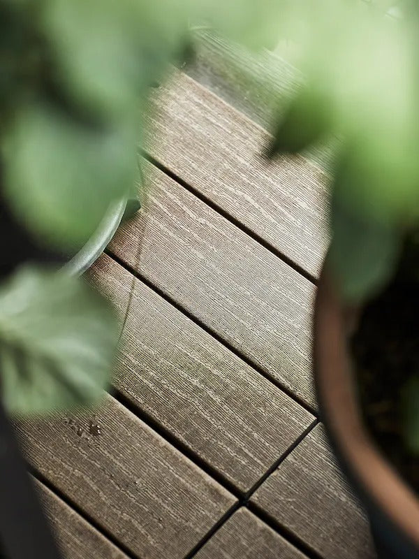 UTLÄNGAN Floor decking, outdoor, grey stained, 0.90 m²