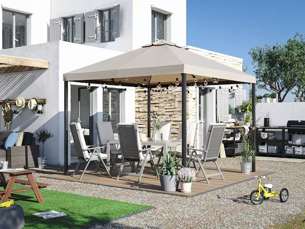 UTLÄNGAN Floor decking, outdoor, grey stained, 0.90 m²