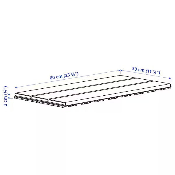 UTLÄNGAN Floor decking, outdoor, grey stained, 0.90 m²