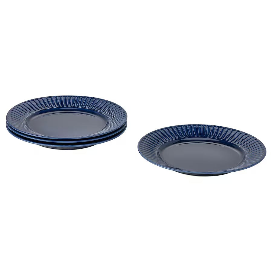 STRIMMIG Plate, stoneware grey, 27 cm