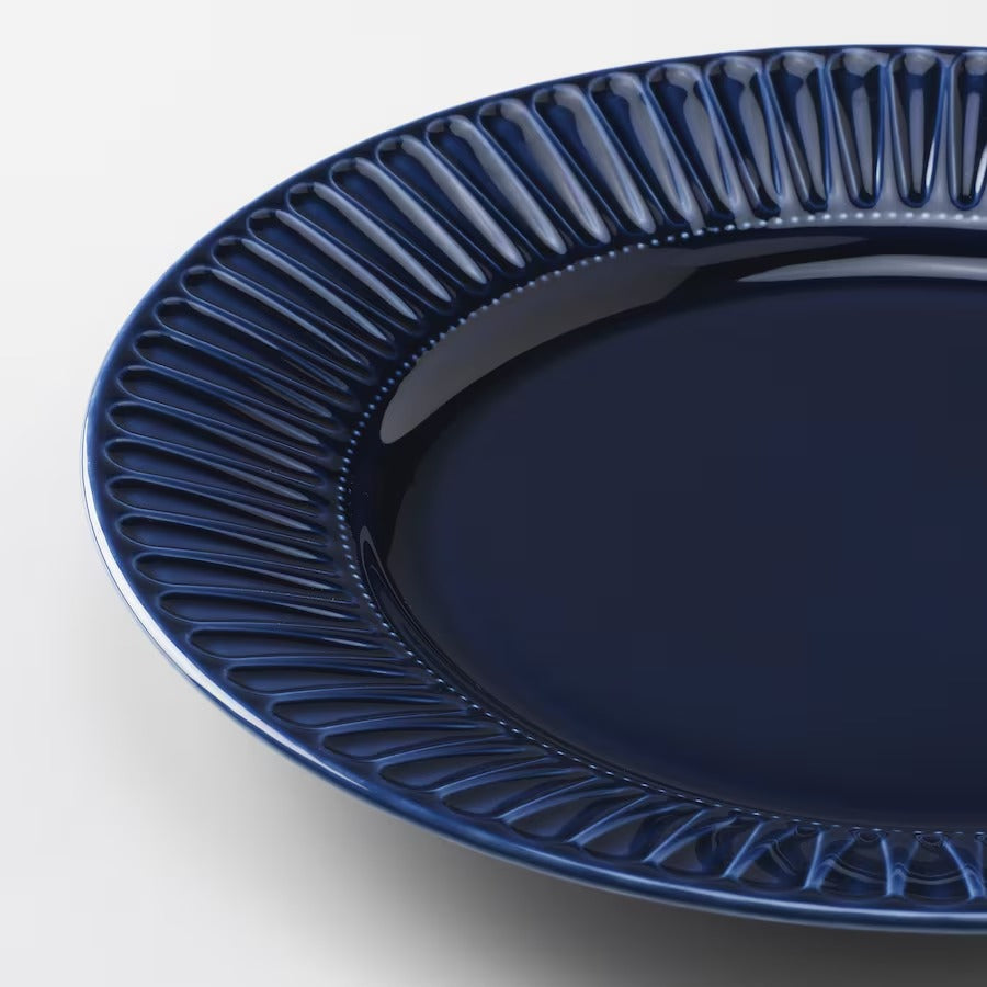 STRIMMIG Plate, stoneware grey, 27 cm