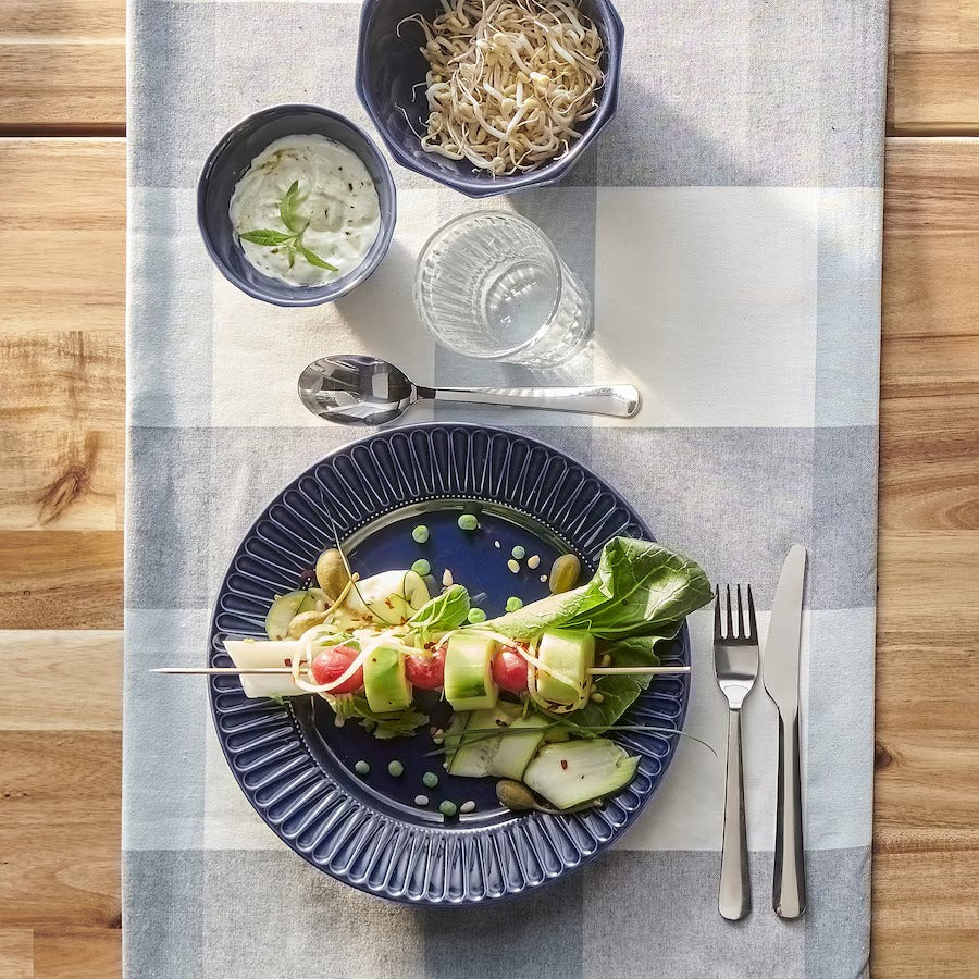 STRIMMIG Plate, stoneware grey, 27 cm