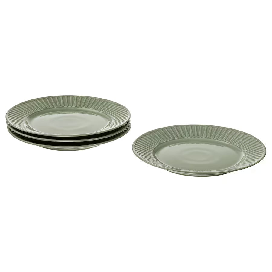 STRIMMIG Plate, stoneware grey, 27 cm