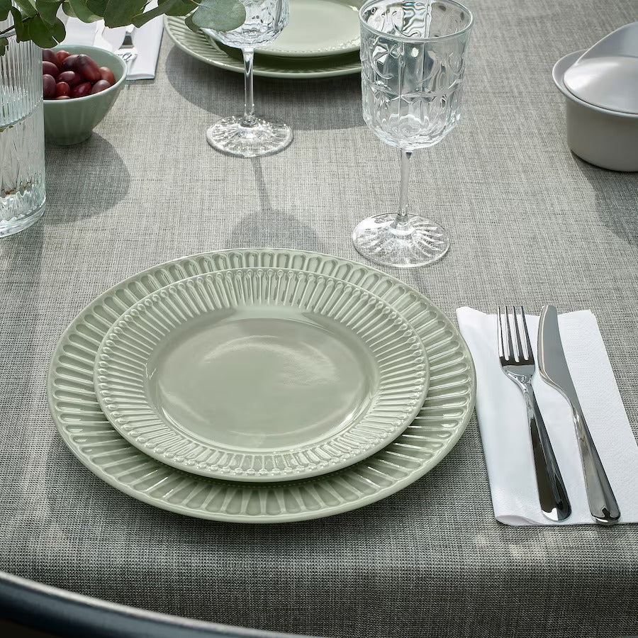 STRIMMIG Plate, stoneware grey, 27 cm