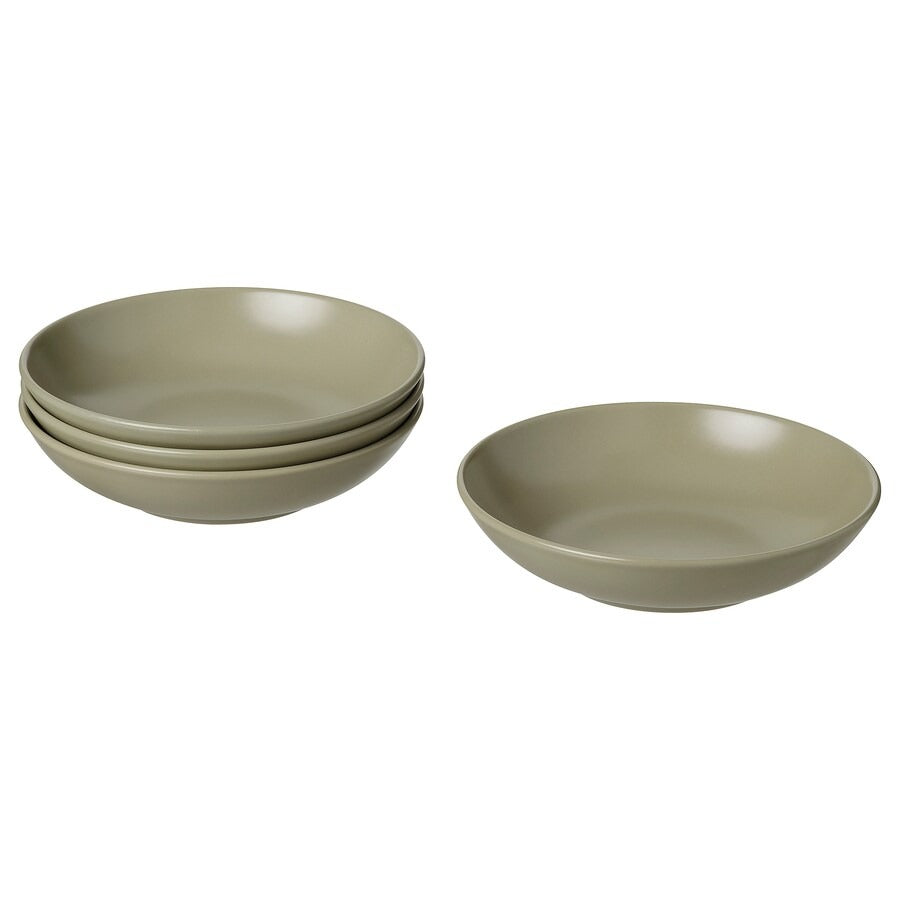 FÄRGKLAR Deep plate, matt light grey, 19 cm