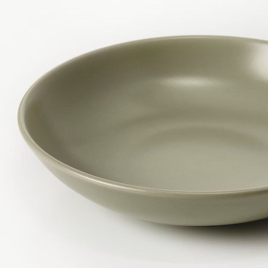 FÄRGKLAR Deep plate, matt light grey, 19 cm