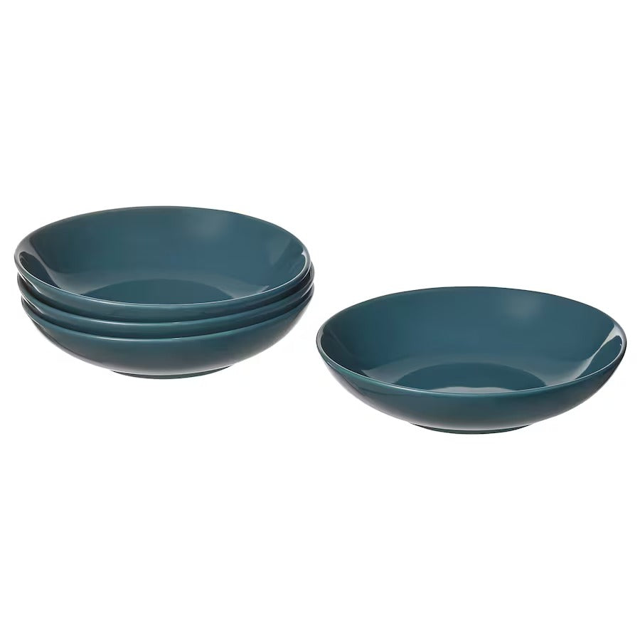 FÄRGKLAR Deep plate, matt light grey, 19 cm