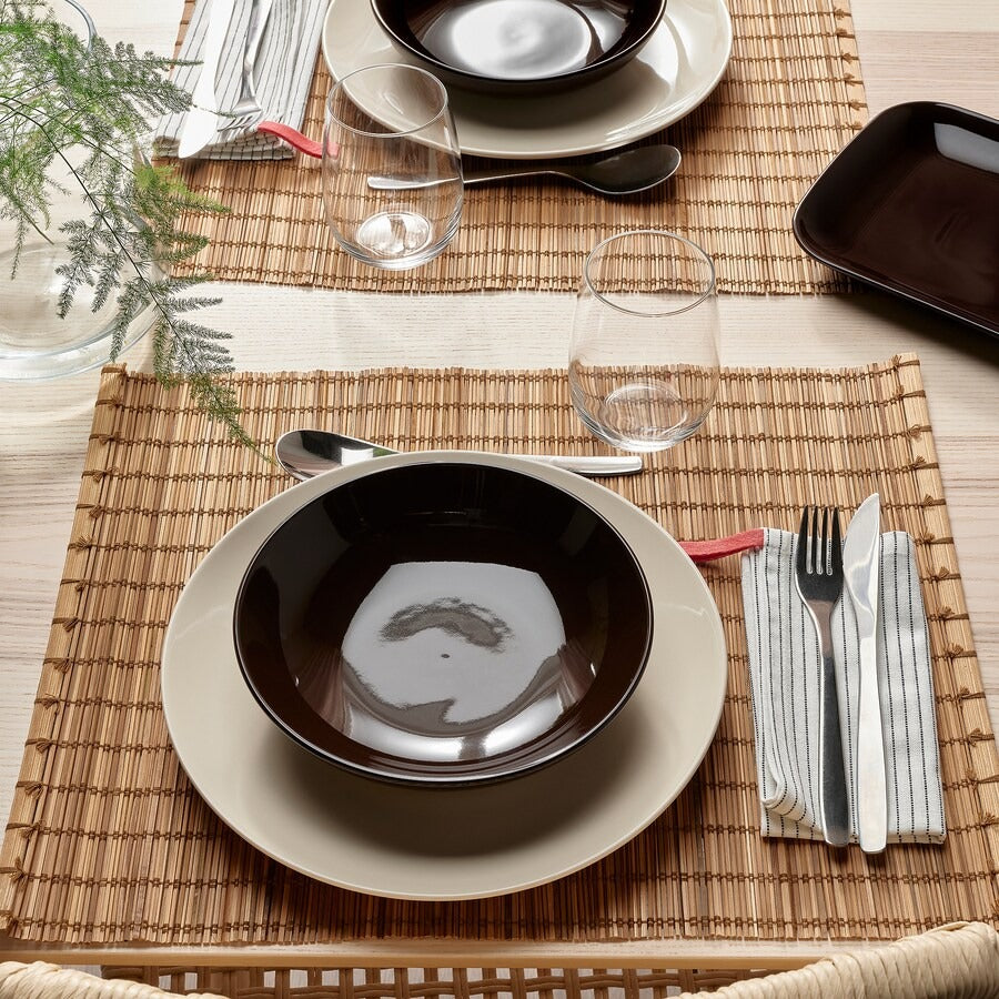 FÄRGKLAR Deep plate, matt light grey, 19 cm