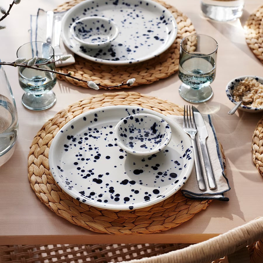 SILVERSIDA Bowl, patterned/blue, 14 cm
