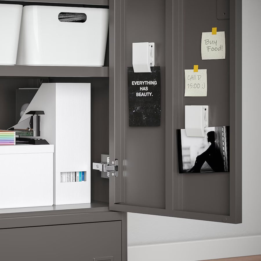 IDÅSEN Cabinet with doors and drawers, dark grey, 80x47x119 cm