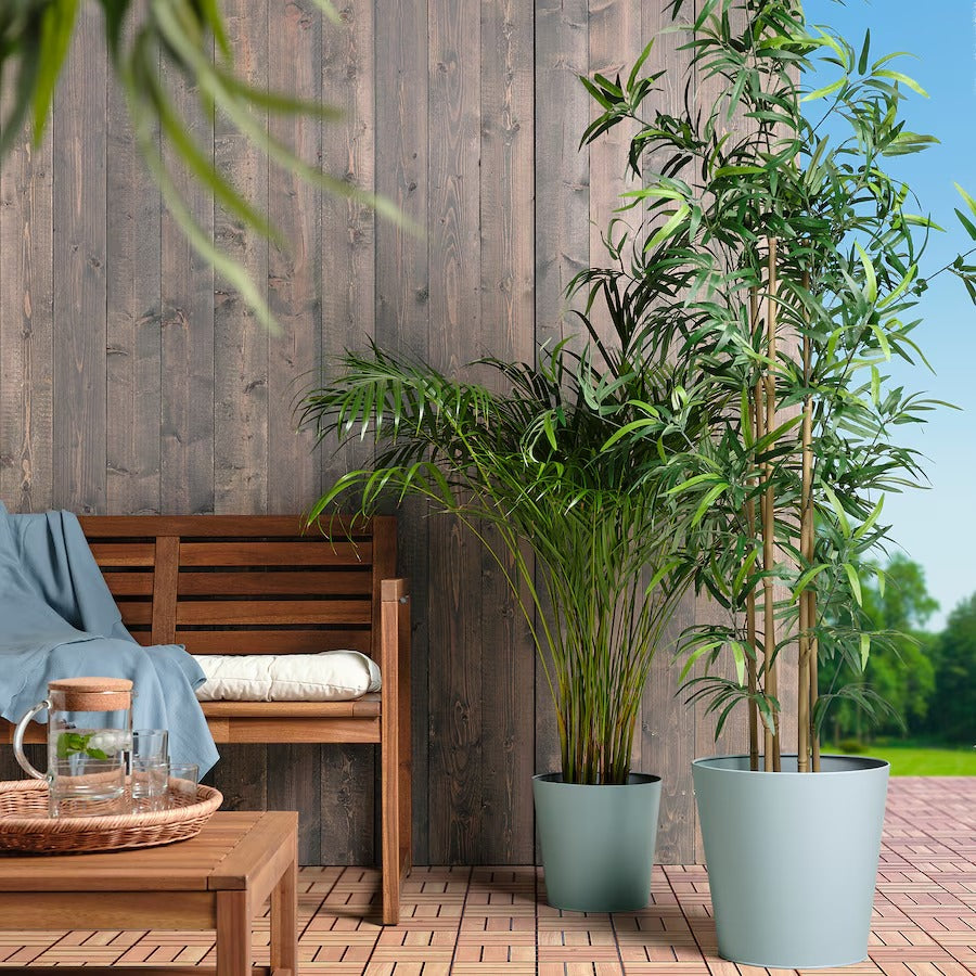 VITLÖK Plant pot, in/outdoor light grey-blue, 24 cm