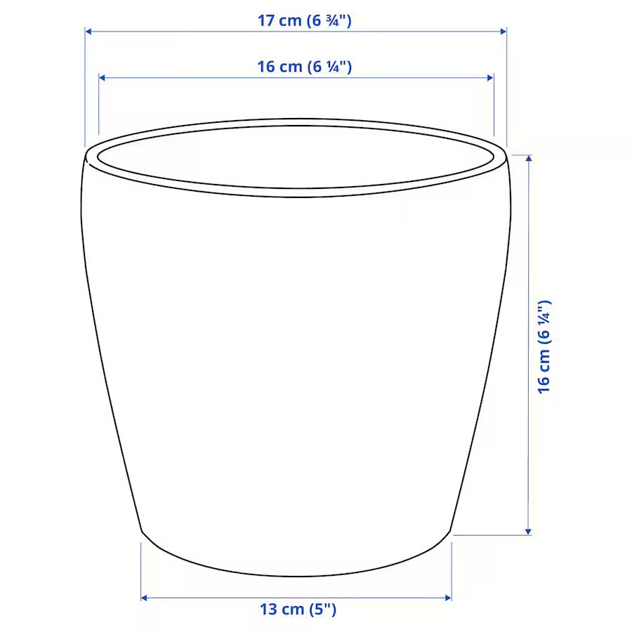 PERSILLADE Plant pot, dark grey, 19 cm