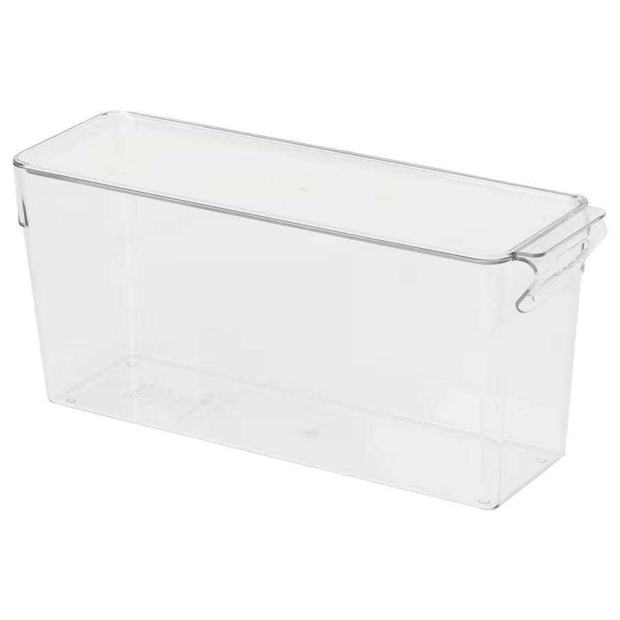 KLIPPKAKTUS Storage box for fridge, transparent, 32x10x8 cm