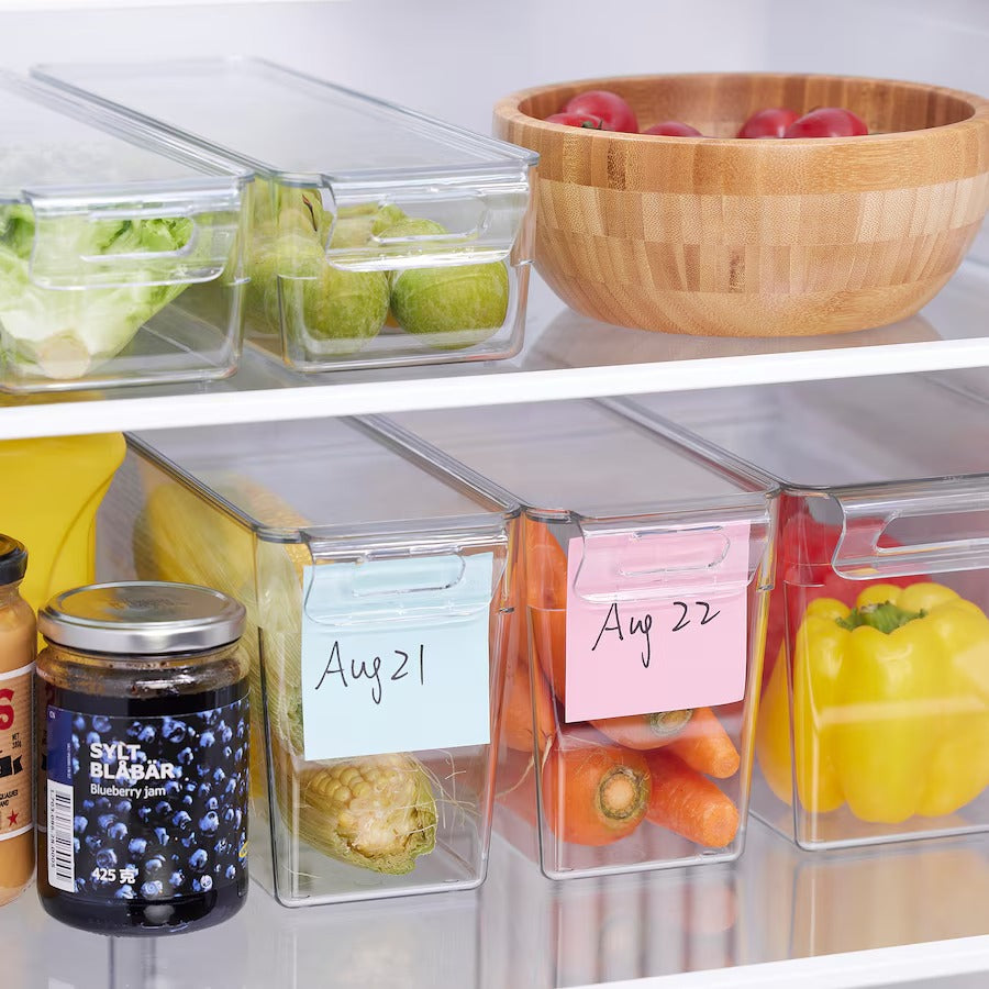 KLIPPKAKTUS Storage box for fridge, transparent, 32x10x8 cm