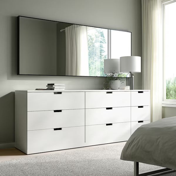 HOVET Mirror, black, 78x196 cm