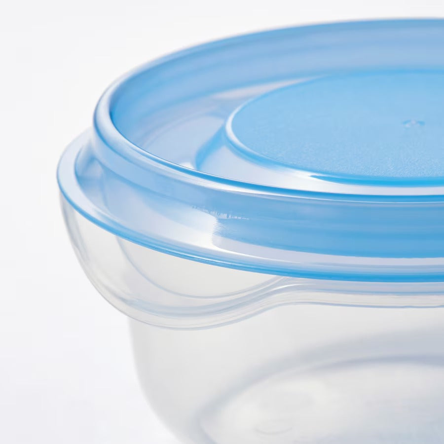 PRUTA Food container, transparent/blue, 70 ml