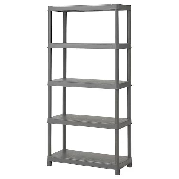 RUNMARÖ Shelving unit, dark grey indoor /outdoor, 90x40x182 cm