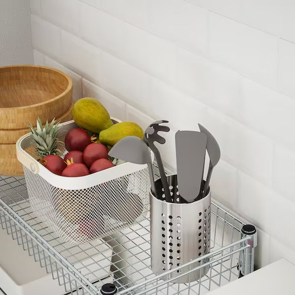 OMAR Shelving unit with 3 baskets, galvanised, 92x36x94 cm