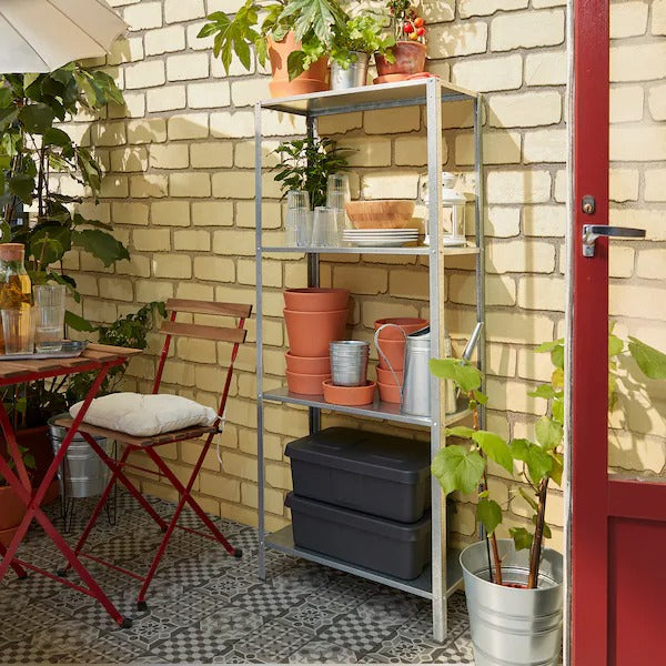 HYLLIS Shelving unit in/outdoor, 180x27x74-140 cm