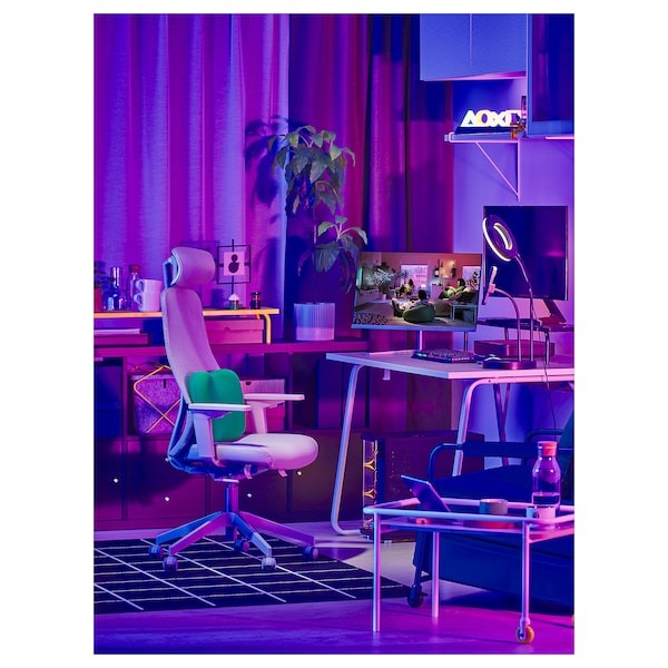 New LÅNESPELARE Lumbar cushion, green, 42x28 cm