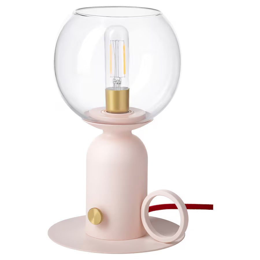 ÅSKMULLER Table lamp, dimmable light grey, 24 cm