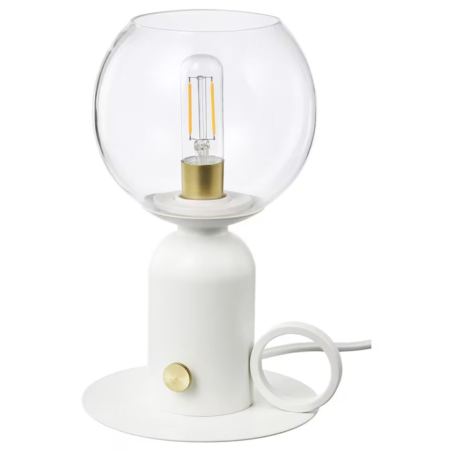 ÅSKMULLER Table lamp, dimmable light grey, 24 cm