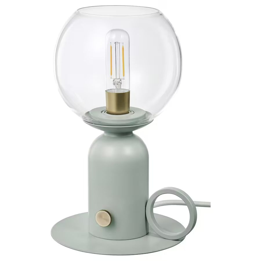 ÅSKMULLER Table lamp, dimmable light grey, 24 cm