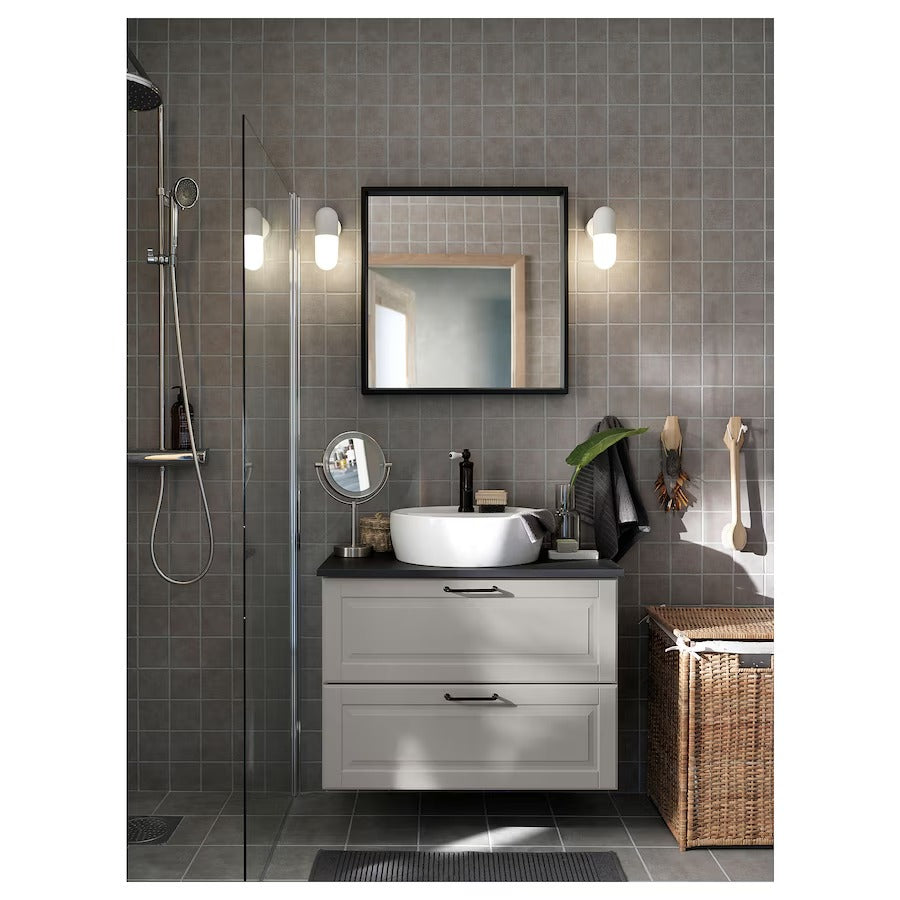 NISSEDAL Mirror, white, 65x65 cm