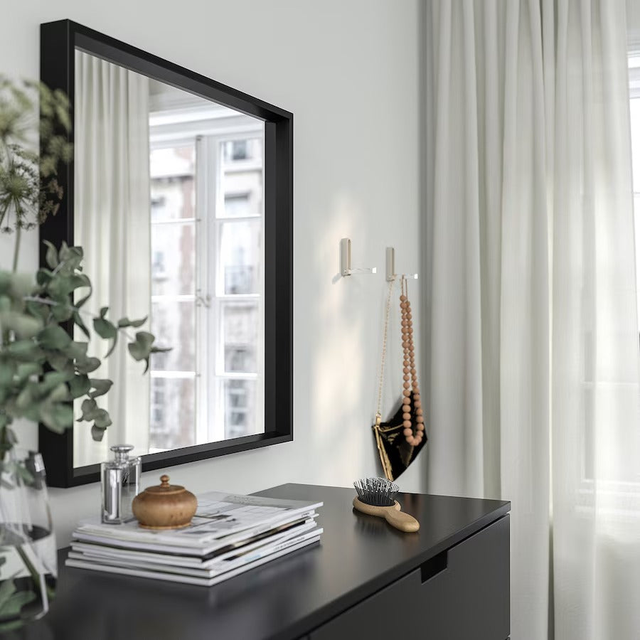 NISSEDAL Mirror, white, 65x65 cm
